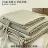 Juego de ropa de cama de cuatro piezas estilo B&B de algodón lavado y lino de algodón, funda de edredón de algodón puro, juego de ropa de cama de tres piezas para cama individual de dormitorio estudiantil