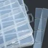 Caja de almacenamiento de cuentas de 24 compartimentos, desmontable y fija, caja de plástico transparente para materiales y piezas de manualidades, caja de embalaje para joyería