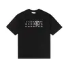 Serie de camisetas casuales de algodón puro de manga corta, unisex, de marca moderna, con tres etiquetas completas, patrón digital transfronterizo Margiela, cuello redondo