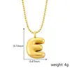 Collar con colgante de 26 letras inglesas chapado en cobre y oro transfronterizo diseño de globo cadena de clavícula al por mayor
