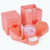 Alas de Ángel Flor Eterna Rosa Caja de Joyería Regalo de Cumpleaños para Novia Tapa de Vidrio