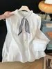 Outono 2026 Novo Estilo Coreano Solta Emagrecedora Versátil Camisa Casual para Mulheres com Design Único Manga Longa Top Tendência