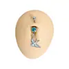 Joia piercing de argola para umbigo/piercing para umbigo com design europeu e americano transfronteiriço sexy de pássaro chama infinito zircônia moda minimalista estilo ins