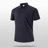 Camisa Polo de Manga Corta Sin Costuras de Seda de Hielo Nueva para Hombre Verano 2025