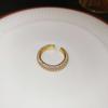 Anillo abierto con orejas de trigo y circón vintage de la época medieval para mujer, anillo combinable con todo, joyería retro ligera de lujo de alta gama.