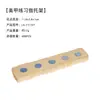 Soporte de práctica de uñas de madera natural estilo japonés, popular soporte de práctica de base acrílica magnética fuerte de metal, soporte para puntas de uñas