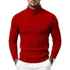 Bestseller Transfronterizo Otoño/Invierno 2026: Suéter casual relajado de manga larga para hombre, de punto trenzado de cuello alto, ajuste slim, con rayas verticales