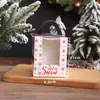 Navidad 1 pieza portátil ventana de papel vaso para pastel caja de embalaje para muffins caja para huevos caja para postres para hornear