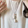 Nuevo Collar Largo de Cerámica Estilo Chino para Mujer, Estilo Étnico Retro, Accesorio de Cadena para Suéter de Gama Alta, Cadena para Clavícula Moderna y Sencilla