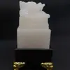 Selo de Mármore Branco, Selo do Dragão, Selo de Jade Branco, Decoração de Mesa de Escritório, Presente de Gravação de Selo Comercial