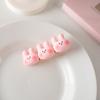 Pinza para el cabello de conejo rosa de dibujos animados, linda niña, flequillo lateral, pinza BB, pinza de pico de pato para todo, accesorios para el cabello coreanos para niños