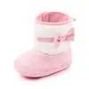 Zapatos de bebé al por mayor invierno nuevo lazo caña alta suela suave zapatos de algodón para bebé zapatos para niños pequeños botas 1648