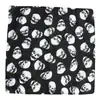 Bufanda cuadrada de algodón puro con diseño de calavera de hip hop transfronterizo para hombres y mujeres, pañuelo para la cabeza con estampado de cabeza de fantasma de Halloween al por mayor