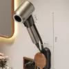 Suporte de Secador de Cabelo com Ventosa, Montado na Parede Sem Furar, Suporte de Secador de Cabelo Preguiçoso para Banheiro, Rack de Armazenamento