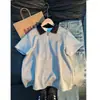 Camisa Polo de Media Cremallera de Manga Corta Estilo Patchwork Americano para Hombre, Camiseta de Verano de Alta Gama Estilo Old Money con Cuello de Solapa, Manga Corta para Pareja