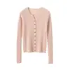 Nueva colección de otoño e invierno: Cárdigan de punto 100% cachemir para mujer, con cuello en V, corte holgado y mangas largas, que irradia un estilo sofisticado y elegante