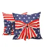 Nueva funda de almohada con decoración de lazo del Día de la Independencia Americana de Amazon, decoración conmemorativa del 4 de Julio, cojín para sofá