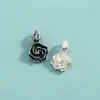 Accesorios de Plata de Ley S925 Estilo Étnico Retro Colgante de Campanilla Girasol Rosa Colgante para Collar DIY Colgante Colgante