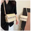 Bolso de Paja Pequeño Fragante de Verano para Mujer 2025 Nuevo Exquisito Bolso de Hombro Cruzado con Cadena Diseño Nicho Bolso Tejido