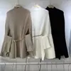 Otoño 2026 Nuevo Estilo Coreano de Nicho Diseño Femenino Vestido Corto Ajustado con Suéter y Mangas
