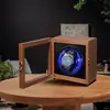 Caja Giratoria para Relojes, Reloj Mecánico Antimagnético, Caja Giratoria Totalmente Automática para Relojes, Girador de Relojes, Dispositivo de Cuerda Automática, Reloj para Hombre de Madera de Nogal