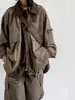 Jaqueta de Trabalho Japonesa Retro Nova para Primavera e Outono, Multi-Bolsos, Gola Lapela, para Homens e Mulheres, Design Único, Peça de Roupa Casual Solta