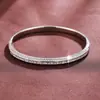 Pulsera Europea y Americana de Diamantes Completos Transfronteriza Joyería para Mujer Moda Retro Nicho Diseño Simple Versátil Pulsera de Circonita