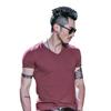 Vendas Diretas de Fábrica Camiseta de Verão de Manga Curta para Homens Estilo Coreano Tendência Juventude Justa Esportiva Cor Pura Gola Redonda Camiseta Roupas da Moda para Homens