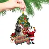 Decoração de Natal Nova Transfronteiriça Pingente Cachorro Papai Noel Árvore de Natal Pingente Presente Pingente de Natal Decoração de Casa