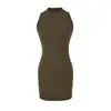 Vestido de Tirantes Estrechos Estilo Puro Deseo Sexy Sin Mangas Falda Bodycon Adelgazante Color Sólido Mini Falda de Chica Caliente Falda Base