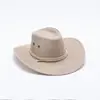 Sombrero de ala ancha para hombre, Sombrero de lino para el sol para hombre, Sombrero de vaquero occidental, Sombrero para el sol, Sombrero de playa, Sombrero de ala grande transfronterizo