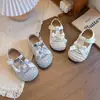 Sapatos de Princesa Mary Jane Vazados de Tricô para Meninas 2026 Primavera/Verão Novos Fechados com Laço para Bebês