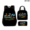Novo Jogo 3D Transfronteiriço Cultive um Jardim Mochila Lancheira Estojo Conjunto de Três Peças
