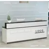 Balcão de recepção pintado, balcão de recepção moderno, balcão de caixa de loja de roupas, mesa de bar pequena, balcão de recepção simples para empresa