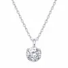 Collar de moissanita chapado en oro blanco para mujer, simple y elegante, colgante clásico de trébol de cuatro hojas, joyería de cadena para la clavícula, artículo popular de transmisión en vivo