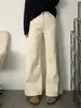 Jeans Branco Bootcut Plus Size para Mulheres Inverno 2025 Novo Reto Solto Não Gruda na Perna Calças Flare Petite