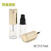 Venta al por mayor de tubos vacíos de brillo labial dorado mate, 5 ml, transparentes, para inyección, cosméticos, brillo labial.