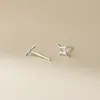 Pendientes de Estrella de Ocho Puntas de Plata Pura 999 Nalan Lujo Accesible Gama Alta Ins Clavos para Cartílago de Oreja de Estrella de Cuatro Puntas Simples M07020