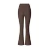 Nuevos Pantalones de Yoga Lulu Transfronterizos de Cintura Alta Cepillados Moldeadores para Fitness Acampanados Deportivos para Exteriores de Pierna Ancha para Mujer