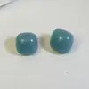Joyería de Estilo Europeo y Americano, Pendientes Cuadrados Geométricos de Color Sólido Simples, Pendientes Versátiles de Colores Caramelo de Moda, Accesorios para Orejas de Cubo de Azúcar