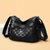 Bolso de mujer a cuadros único, de moda, color liso, gran capacidad, ligero, estilo clásico, para llevar al hombro y cruzado