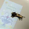 Nuevo Estilo Coreano Gato de Patas Cortas Etiqueta Dorada Gatito Colorido Versátil Pinza Lateral Flequillo de Gato Pinza para el Cabello Gato de Dibujos Animados Pinza Lateral