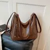 Bolsa retrô de grande capacidade para o dia a dia para mulheres, nova bolsa de ombro transversal casual versátil e na moda, mochila de dupla alça multiuso