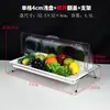 Plato para Exhibir Frutas con Tapa Bandeja para Platos Fríos Platos Marinados Melamina Rallada Rectangular Exhibidor de Postres para Buffet Comercial
