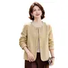 Nuevo Estilo Otoño 2026 de Mamá Elegante Abrigo de Lana para Mujeres de Mediana Edad y Mayores Top Corto de Lana de Alta Gama con Estilo