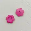 Botón de Plástico de Color Flor Dos Ojales Botón Flor de Seis Pétalos Ropa Infantil Hebilla Decorativa de Flor