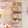 Bolsa Pendurável de Tecido para Armário, Bolsa de Rede Pendurável para Roupas Íntimas e Meias, Bolsa de Armazenamento Pendurada na Parede ao Lado da Cama para Roupas Íntimas