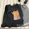 Verão infantil vintage velho preto algodão bonito meninos sem mangas solto camiseta infantil colete moderno top