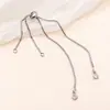 Cobre Banhado a Ouro 18K Platina Prata Grossa Pulseira com Cravação de Diamantes Puxável Pingente Pulseira DIY Colar Acessórios de Joias