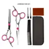 Tijeras de Peluquería, Acero Inoxidable, Todo en Uno, Tijeras Planas para el Hogar, Tijeras Entresacadoras, Herramientas para Cortar el Cabello, Juego Completo de Tijeras para Cortar el Cabello